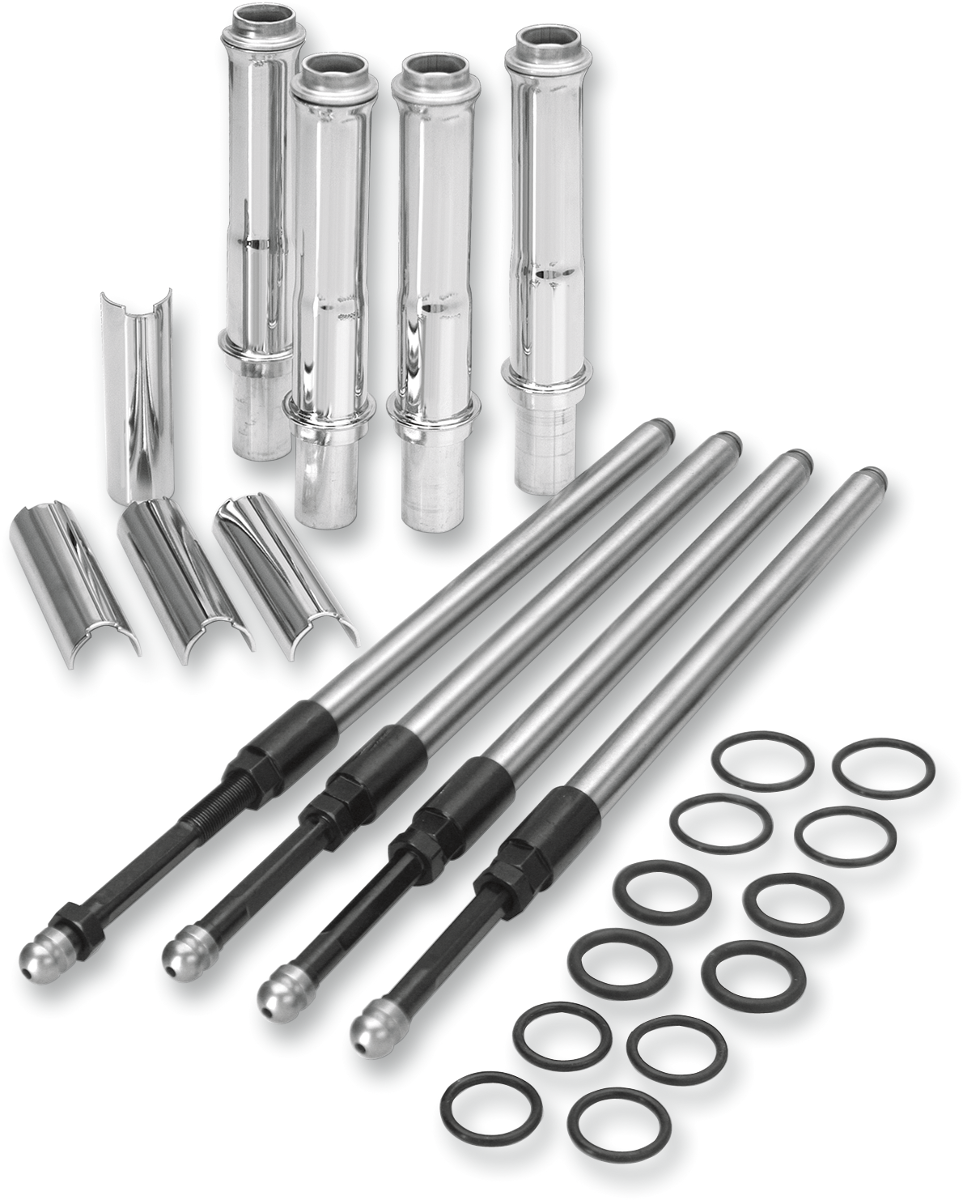 S&S CYCLE Quickee Pushrod Kit with Chrome Covers - Twin Cam