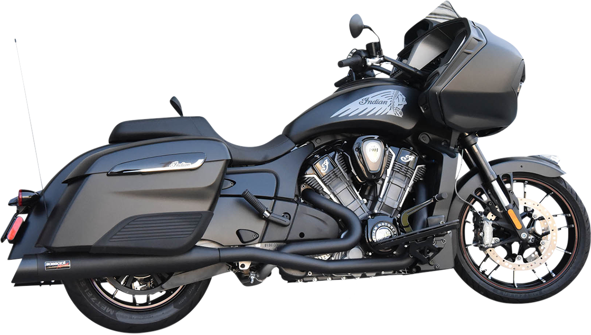 BASSANI XHAUST Exhaust Dual - Black - '20-'21 INDIAN CHALLENGER