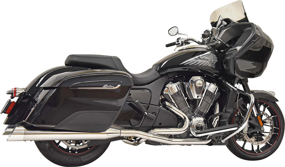 BASSANI XHAUST Exhaust Dual Challenger - Chrome - '20-'21 INDIAN CHALLENGER