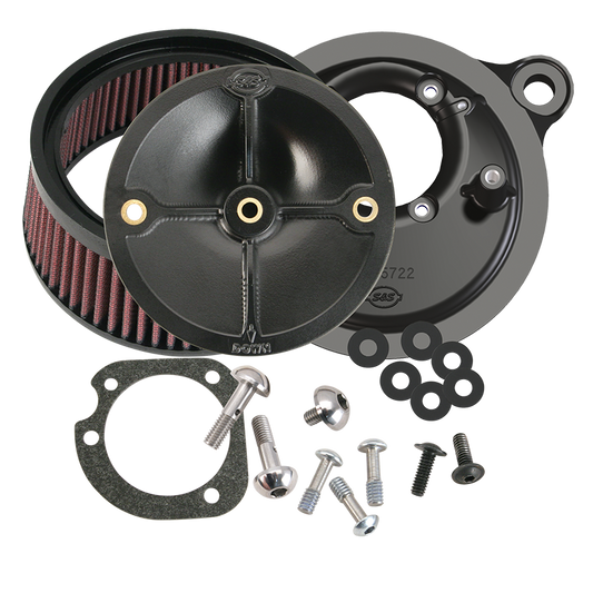 S&S CYCLE Stealth Street-Legal Air Cleaner Kit Without Cover for 2008-'17 HD® Touring Models and 2016-2017 Softail® Models