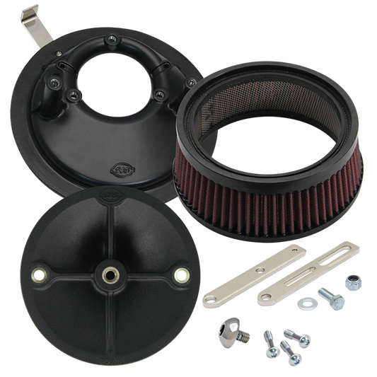 S&S CYCLE Universal Stealth Air Cleaner Kit for 1936-'92 HD® Big Twins & 1957-'90 Sportster® Models with Super E&G Carbs