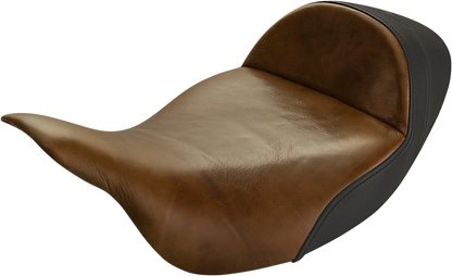 SADDLEMEN Lariat Solo Seat - Extended Reach - Distressed Brown - Touring '08-'24