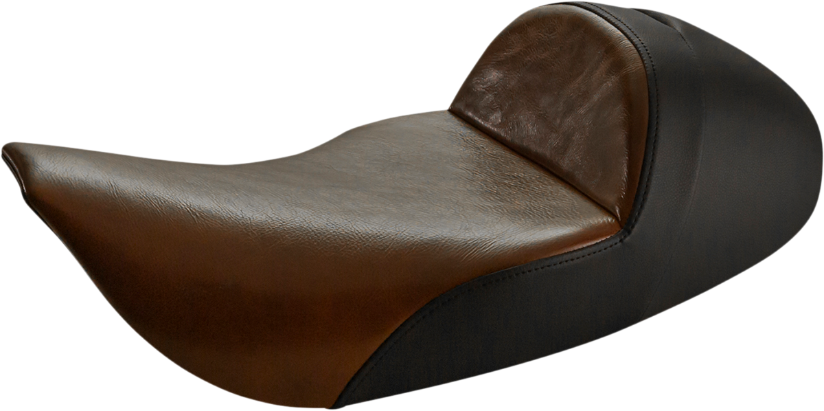 SADDLEMEN Seat - Lariat Solo - Low - Distressed Brown / Black - Touring '97-'07