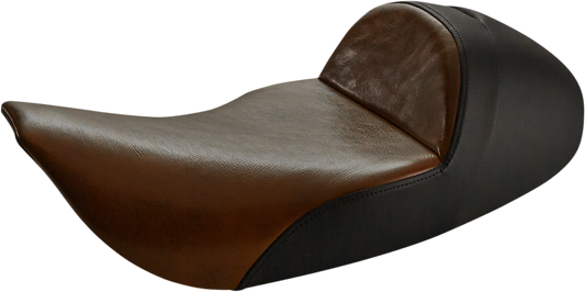 SADDLEMEN Seat - Lariat Solo - Low - Distressed Brown / Black - Touring '97-'07