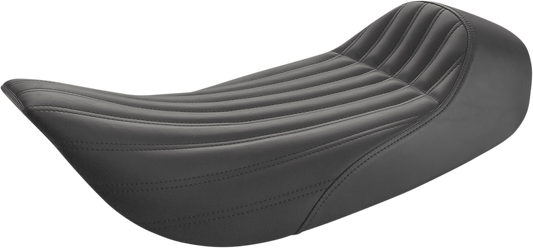 SADDLEMEN Knuckle Solo Seat - Ribbed - Black - Touring '97-'07