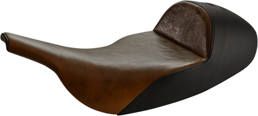 SADDLEMEN Seat - Lariat Solo - Low - Distressed Brown / Black - Touring '97-'07