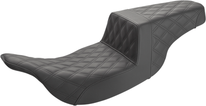SADDLEMEN Step-Up Seat - Full Lattice Stitch - Black - Touring '97-'07
