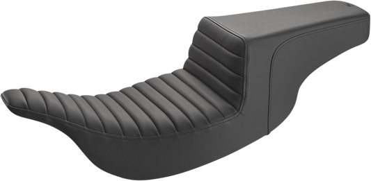 SADDLEMEN Step-Up Seat - Front Tuck-n-Roll - Black - Touring '97-'07