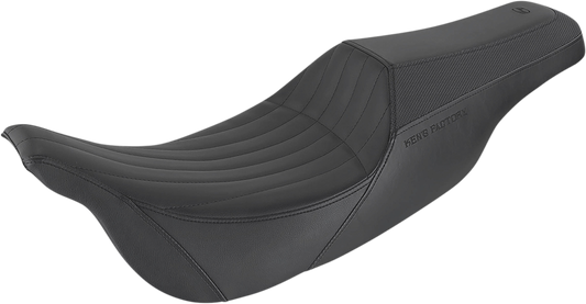 SADDLEMEN Seat - Ken's Factory Pro Series - Front Gripper/Rear Smooth - Black - Touring '08-'24