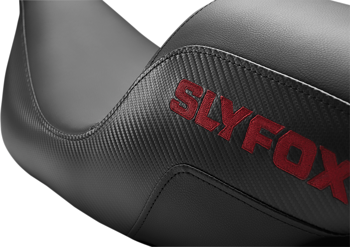 SADDLEMEN SLYFOX Seat - Step Up Pro Series - Burgundy Embroidery - Touring '08-'24