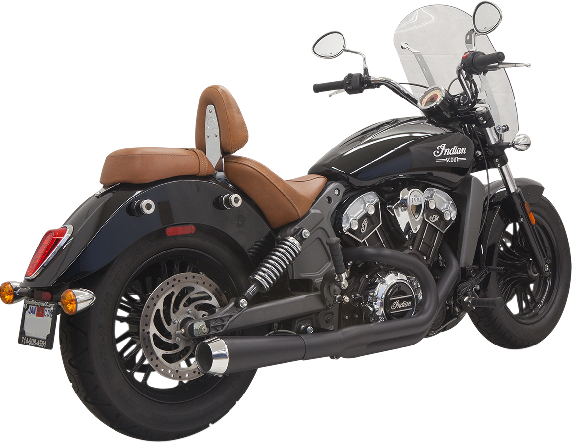 BASSANI XHAUST 2:1 Exhaust - Black - Short - '15-'24 SCOUT MODELS