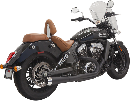 BASSANI XHAUST 2:1 Exhaust - Black - Short - '15-'24 SCOUT MODELS