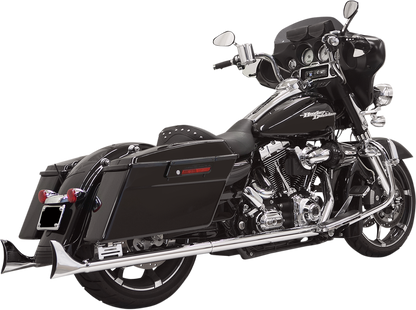 BASSANI XHAUST Fishtail Mufflers - Chrome - w/ Baffle - 33" - '95-'16 TOURING MODELS