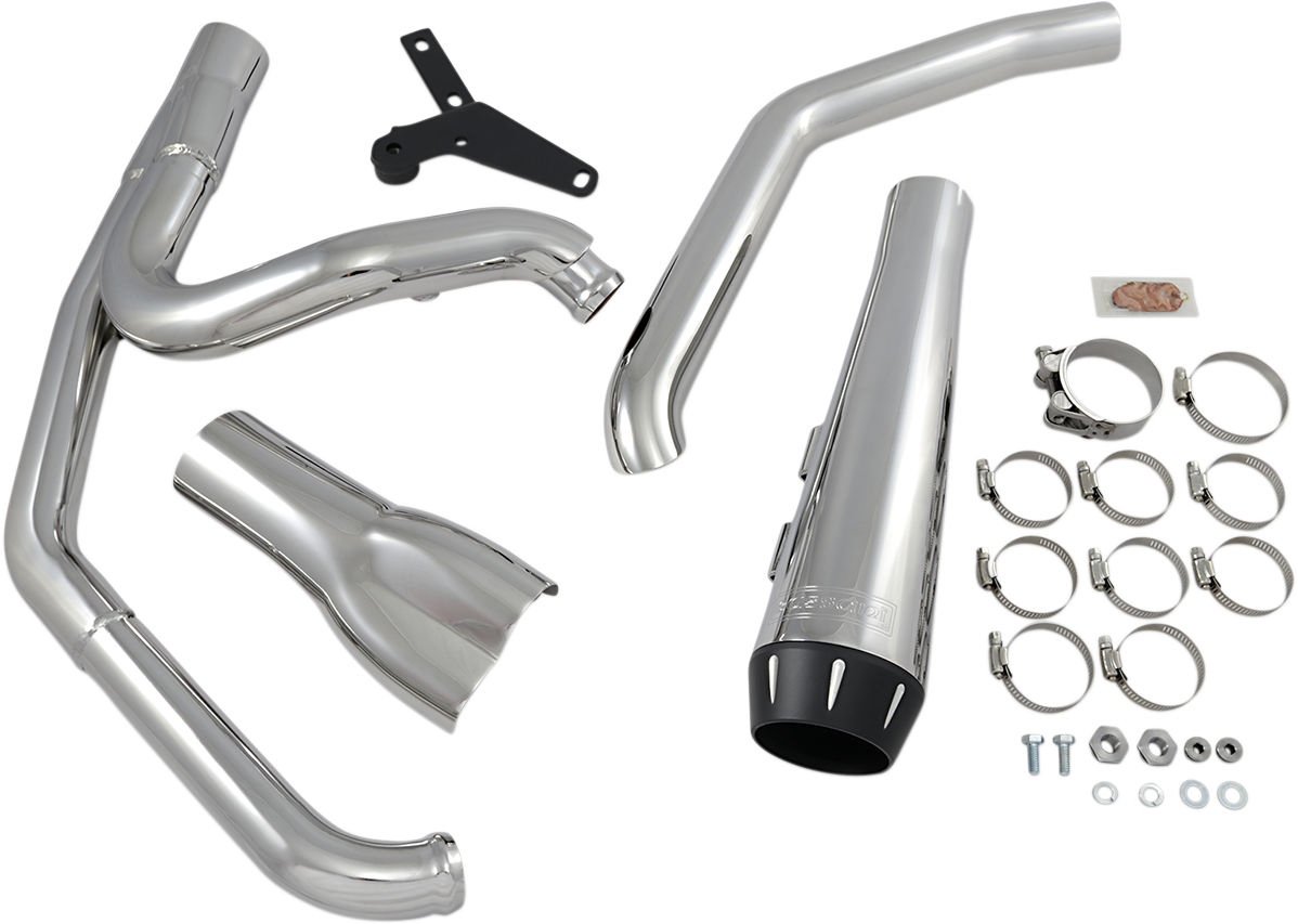 BASSANI XHAUST 2-into-1 Road Rage Exhaust System - Chrome - 2018-2021 SOFTAIL MODELS