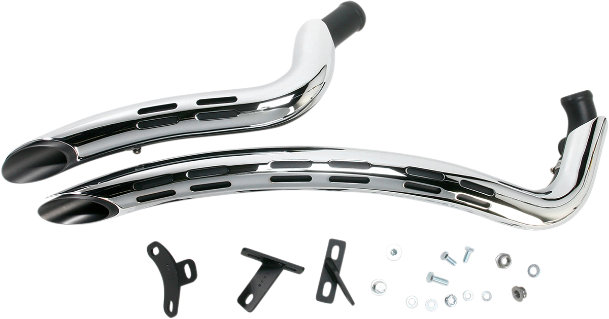 BASSANI XHAUST Sweeper Exhaust - Black/Chrome - 1986-2017 SOFTAIL/DYNA MODELS