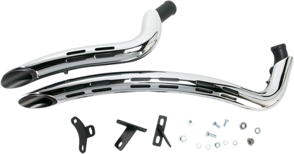 BASSANI XHAUST Sweeper Exhaust - Black/Chrome - 1986-2017 SOFTAIL/DYNA MODELS