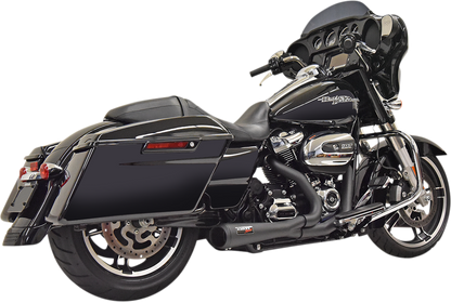 BASSANI XHAUST Short 2:1 Exhaust for FL - Black - 2017-2020 TOURING MODELS