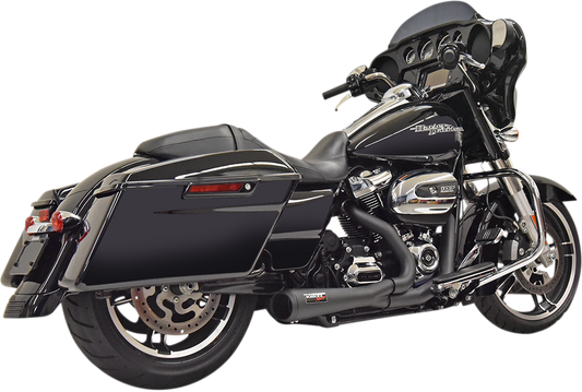 BASSANI XHAUST Short 2:1 Exhaust for FL - Black - 2017-2020 TOURING MODELS