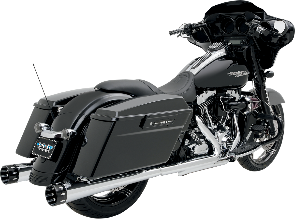 BASSANI XHAUST Megaphone Mufflers - Chr/Pol - Tapered - Performance Baffle - '95-'16 TOURING MODELS