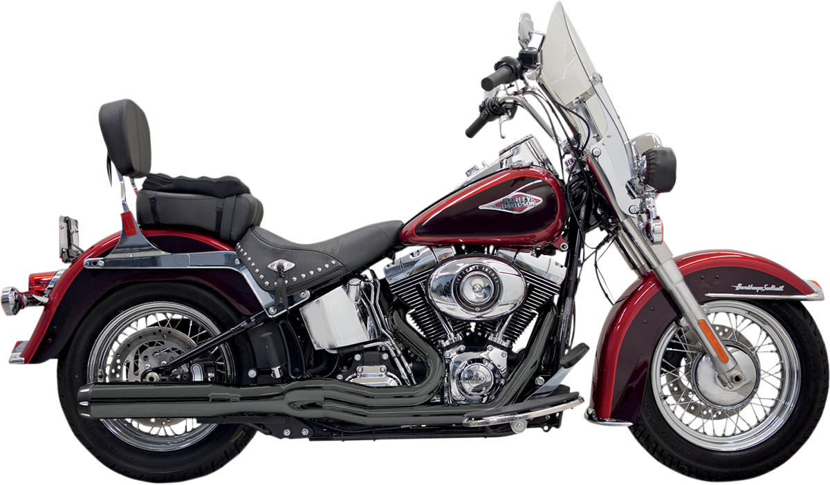 BASSANI XHAUST B1 2:1 Exhaust - Black - '86-'17 SOFTAIL MODELS
