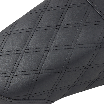 SADDLEMEN Step-Up Seat - Rear Lattice Stitch - Black - Touring '97-'07