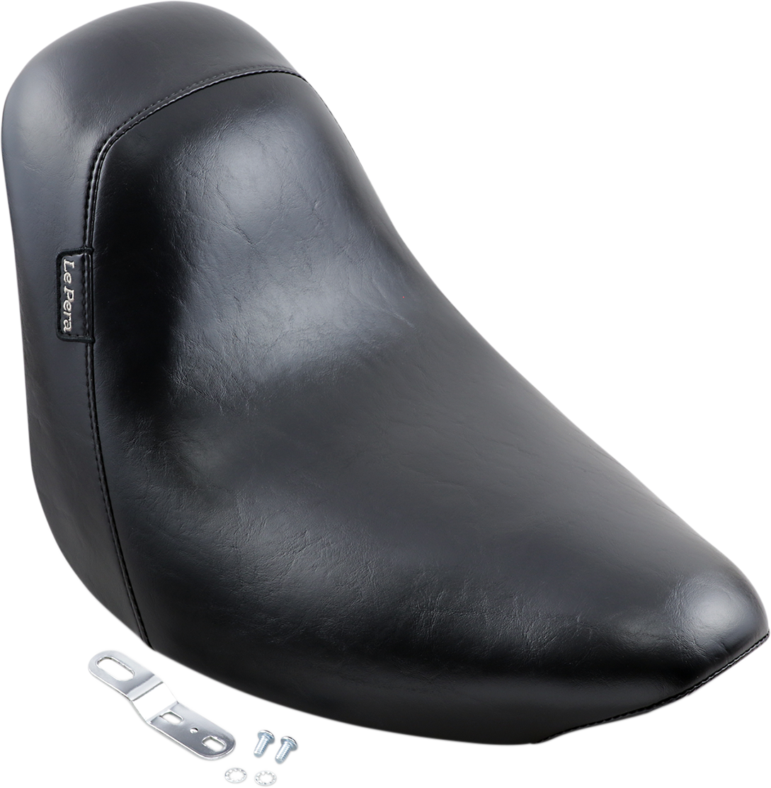 LE PERA Bare Bones Solo Seat - Smooth - Black - Softail '06-'17