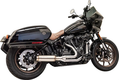 BASSANI XHAUST 2-into-1 Stainless Exhaust System with 4" Super Bike Muffler - '18-'24 SOFTAIL MODELS