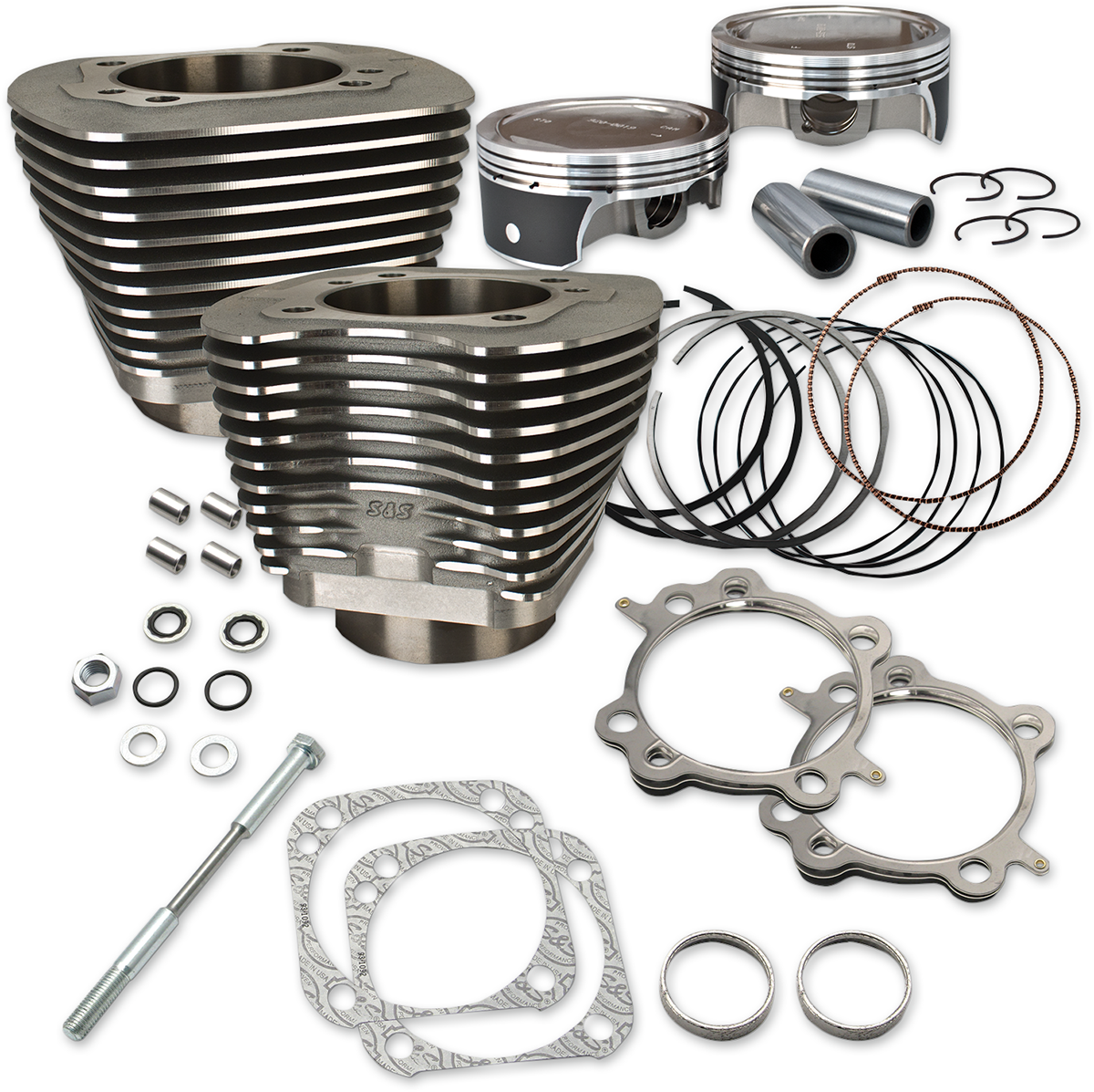 S&S CYCLE 124" Big Bore Cylinder Kit - Twin Cam - Black