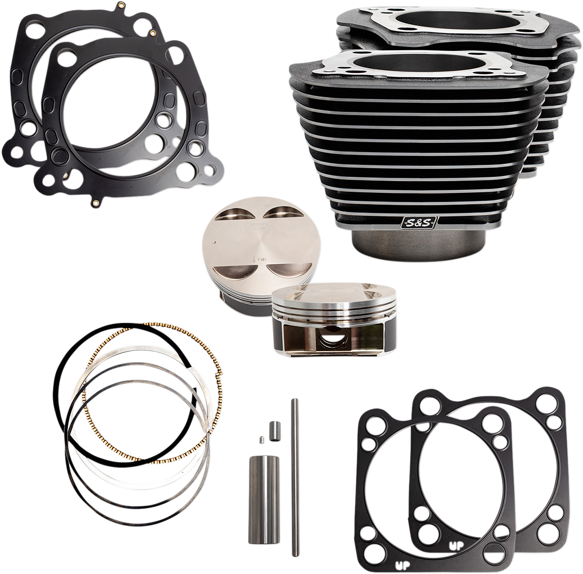S&S CYCLE 128" Big Bore Cylinder Kit - M8 - Black Granite