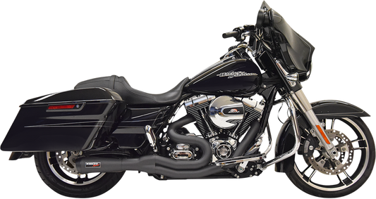 BASSANI XHAUST Road Rage II 2-Into-1 Mid-Length Exhaust System - Black - 2007-2016 TOURING MODELS