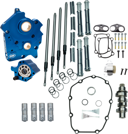 S&S CYCLE Cam Chest Kit with Plate - Chain Drive - Oil Cooled - 475 Cam - Chrome Pushrods - M8
