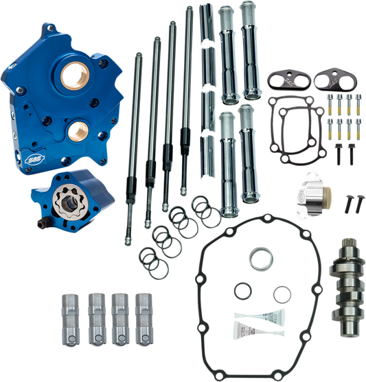 S&S CYCLE Cam Chest Kit with Plate - Chain Drive - Oil Cooled - 475 Cam - Chrome Pushrods - M8