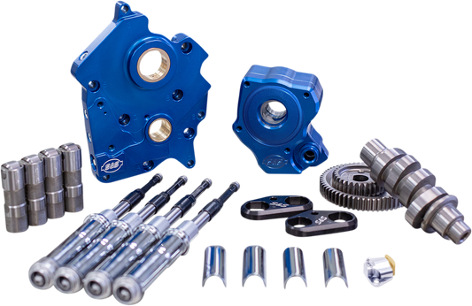 S&S CYCLE Cam Chest Kit with Plate - Chain Drive - Oil Cooled - 475 Cam - Black Pushrods - M8