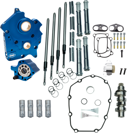 S&S CYCLE Cam Chest Kit with Plate - Chain Drive - Water Cooled - 475 Cam - Chrome Pushrods - M8