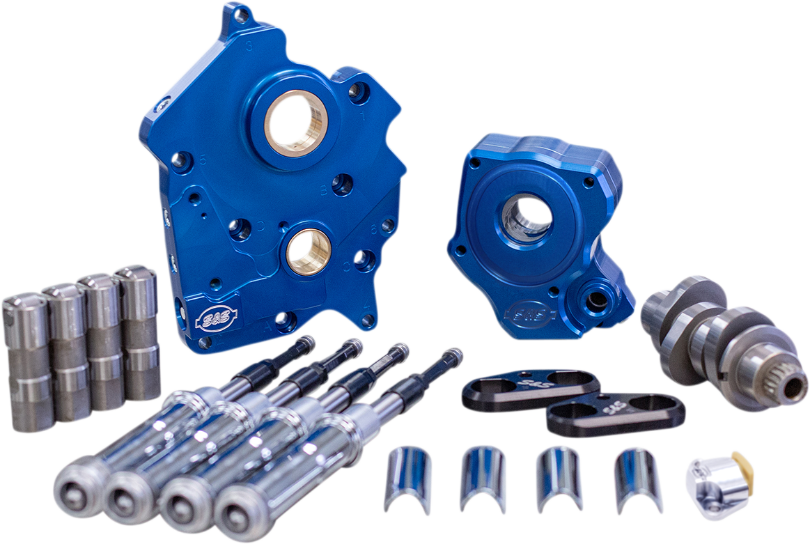 S&S CYCLE Cam Chest Kit with Plate - Chain Drive - Oil Cooled - 475 Cam - Chrome Pushrods - M8