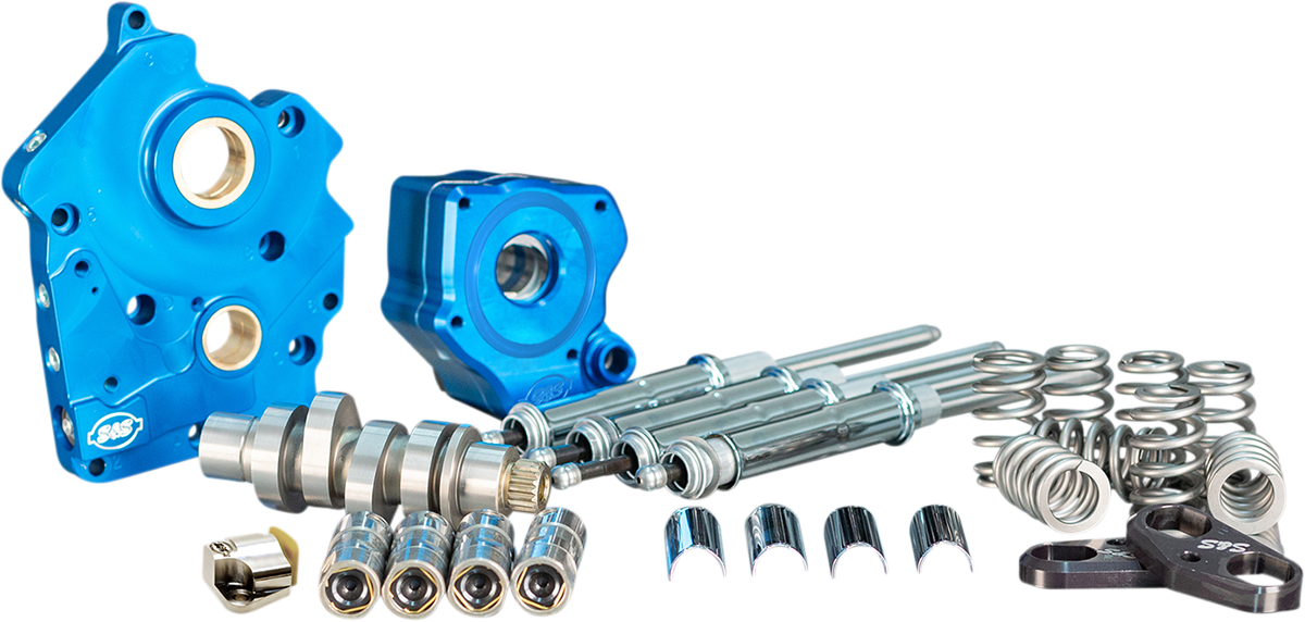 S&S CYCLE Cam Chest Kit with Plate - Chain Drive - Water Cooled - 550 Cam - Chrome Pushrods - M8