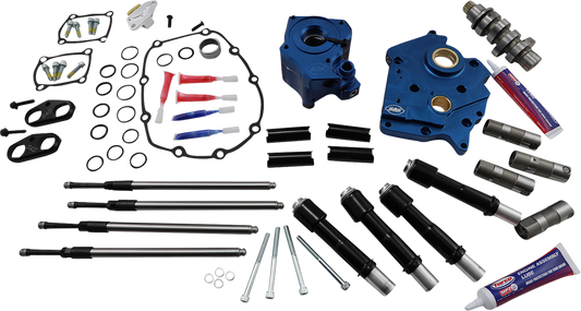 S&S CYCLE Cam Chest Kit with Plate - Chain Drive - Water Cooled - 465 Cam - Black Pushrods - M8