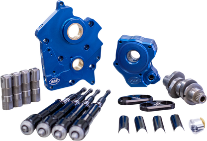 S&S CYCLE Cam Chest Kit with Plate - Chain Drive - Oil Cooled - 465 Cam - Black Pushrods - M8