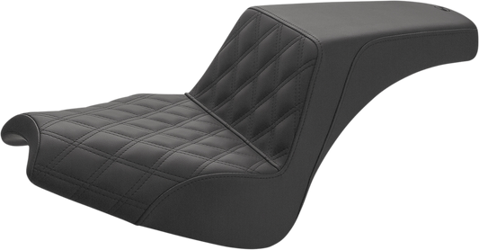 SADDLEMEN Step-Up Seat - Front Lattice Stitch/Rear Smooth - Black - Chief