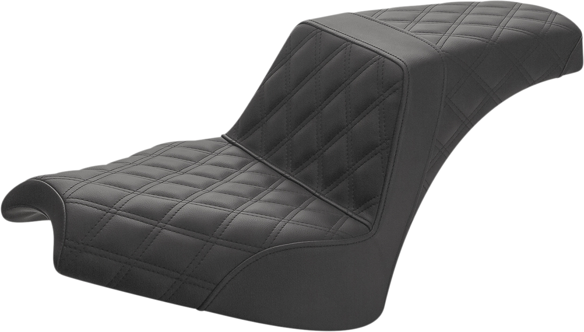 SADDLEMEN Step-Up Seat - Full Lattice Stitch - Black - 2022 Indian Chief