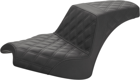 SADDLEMEN Step-Up Seat - Full Lattice Stitch - Black - 2022 Indian Chief