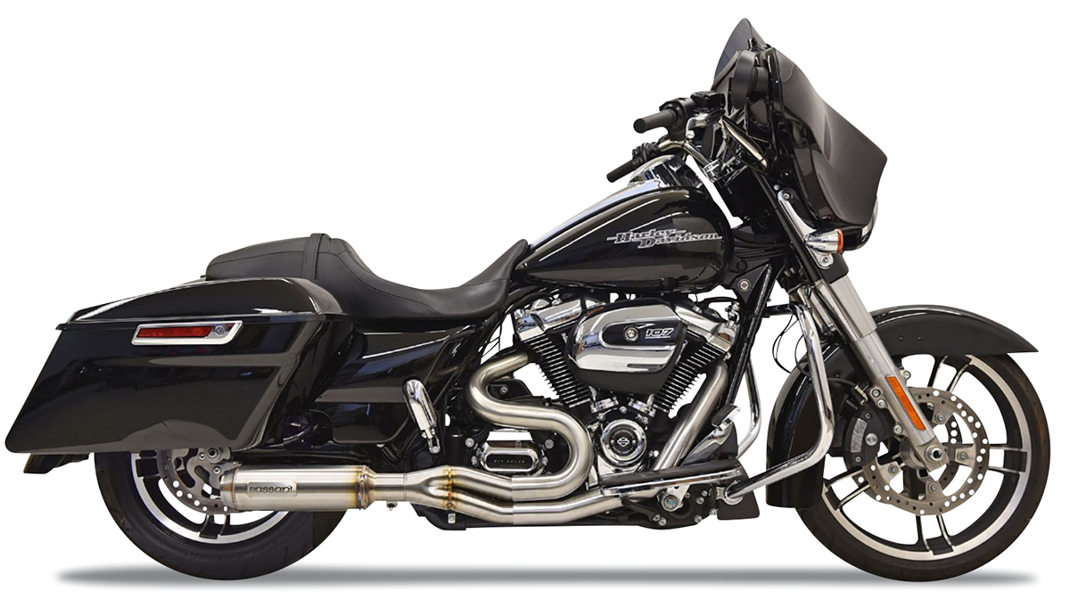 BASSANI XHAUST 2-into-1 Mid-Length Super Bike Exhaust System - Stainless Steel - 17'-23' TOURING MODELS