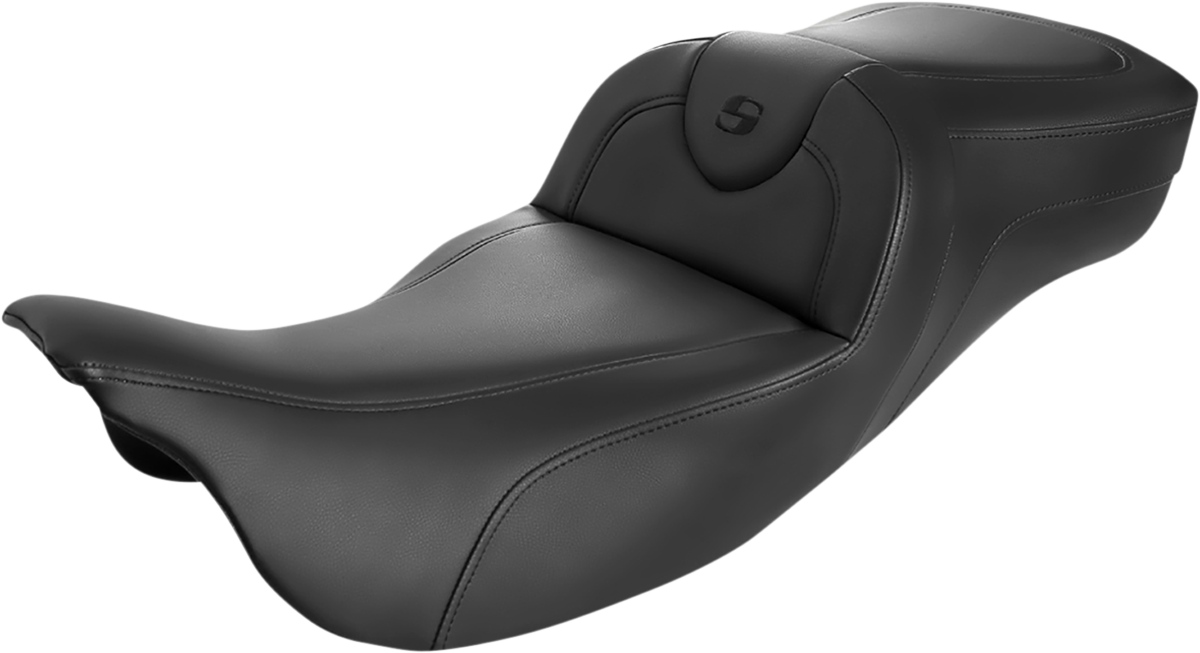 SADDLEMEN Roadsofa™ Extended Reach Seat - Black/Black Stitching - w/o Backrest - Touring '08-'24