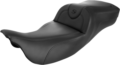 SADDLEMEN Roadsofa™ Extended Reach Seat - Black/Black Stitching - w/o Backrest - Touring '08-'24