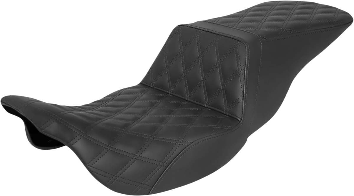 SADDLEMEN Tour Step-Up Seat - Full Lattice Stitch - Black - Touring '08-'24