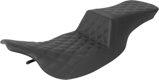 SADDLEMEN Tour Step-Up Seat - Full Lattice Stitch - Black - Touring '97-'07