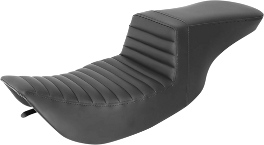 SADDLEMEN Tour Step-Up Seat - Front Tuck-n-Roll - Black - Touring '97-'07