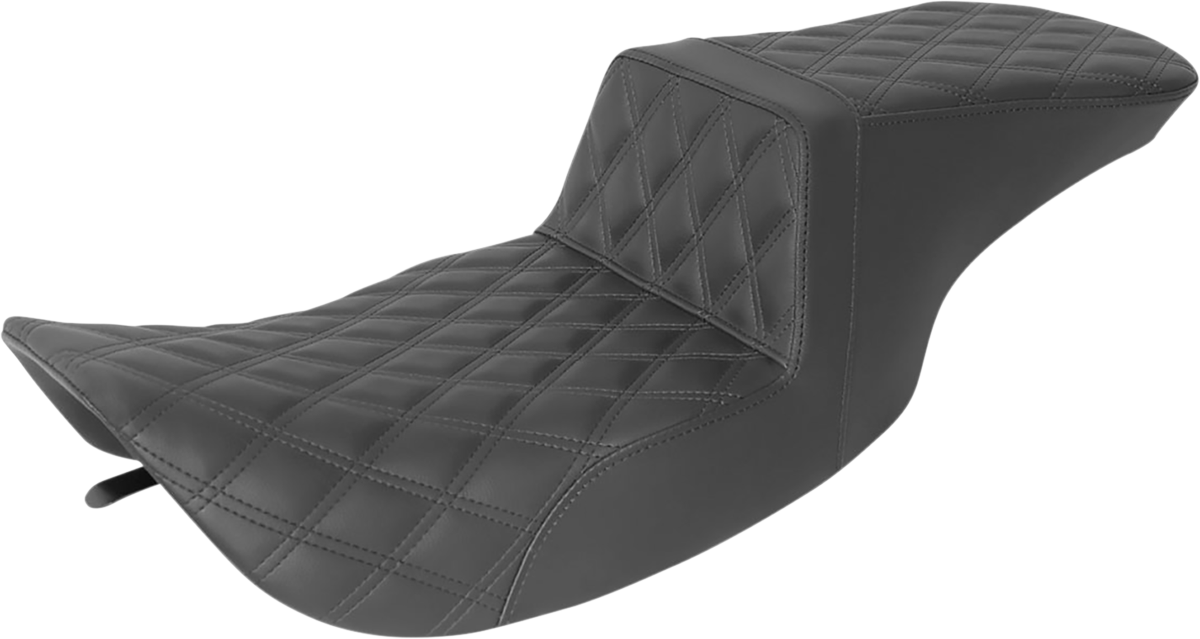 SADDLEMEN Tour Step-Up Seat - Full Lattice Stitch - Black - Touring '97-'07