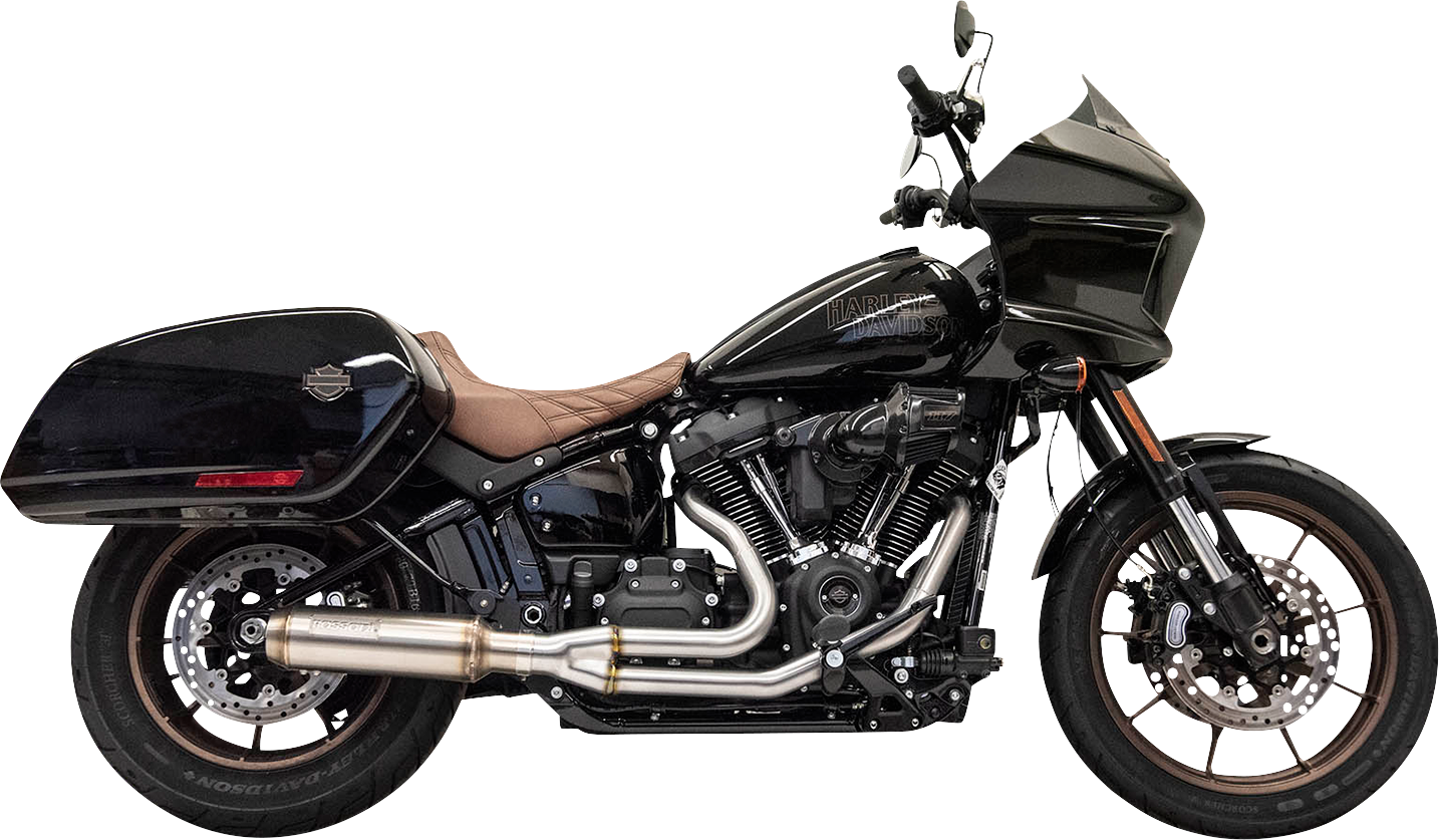 BASSANI XHAUST 2-into-1 Stainless Exhaust System with 4" Super Bike Muffler - '18-'24 SOFTAIL MODELS