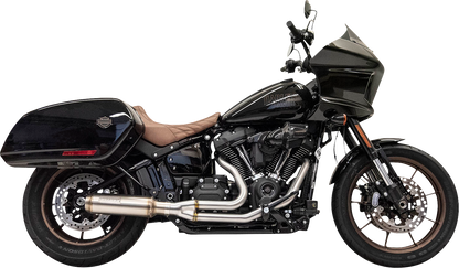 BASSANI XHAUST 2-into-1 Stainless Exhaust System with 4" Super Bike Muffler - '18-'24 SOFTAIL MODELS